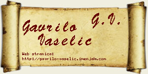 Gavrilo Vaselić vizit kartica